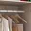 Armoire moderne de 70,9 po de hauteur, aspect bois, avec portes en verre givré, tringle et 2 grands tiroirs.