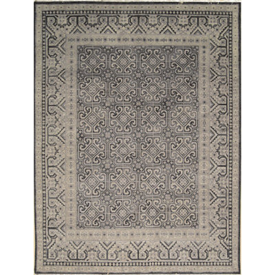 Amandeep Purple Hand Knotted Wool Traditional All Over Area Rug