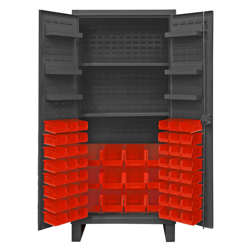Armoire verrouillable H 78 po x l 36 po x P 24 po Volfango, Rouge