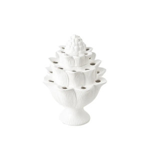 Vase de table en céramique blanche