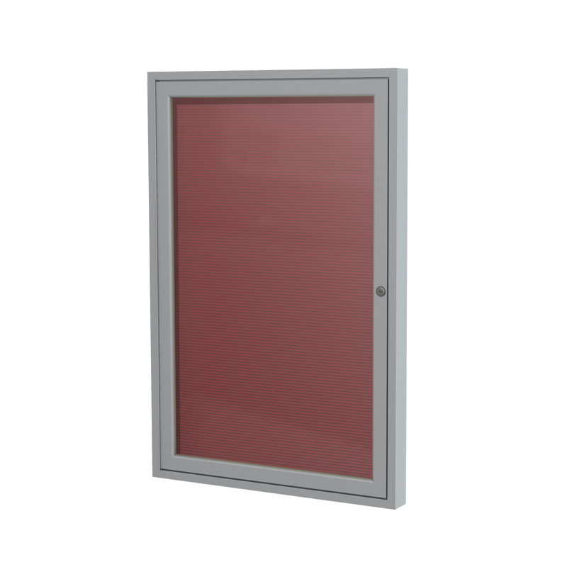 Panneau d'affichage en vinyle fermé à 1 porte avec cadre en aluminium satiné Ghent, Noir, H 36 po x l 24 po x P 2,25 po