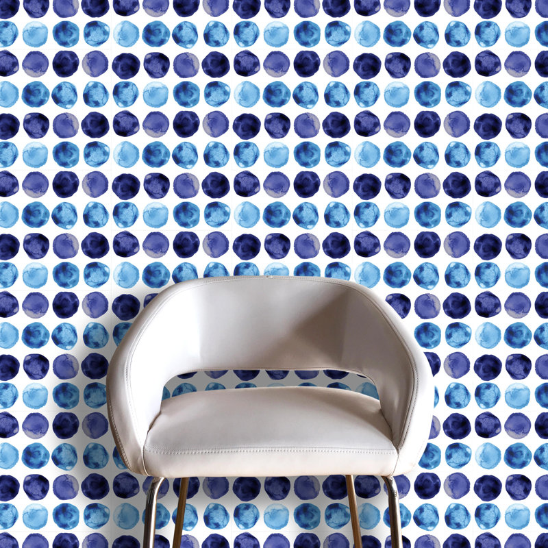 Rouleau de papier peint lisse L 10 pi x l 24 po Leszek, Bleus divers
