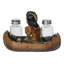 Ensemble de porte-shaker Native American Indian Chief in Canoe Boat