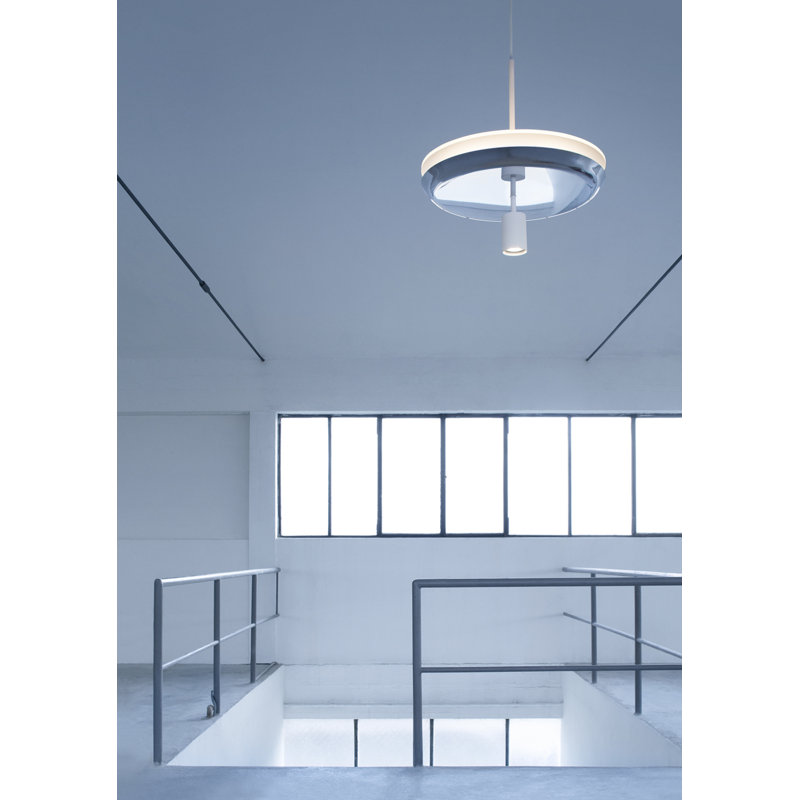 1 - Light LED Single Pendant, Chrome, Matt White