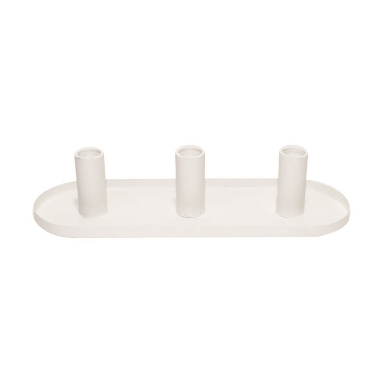 3 Piece Aluminum Tabletop Candlestick Set, White