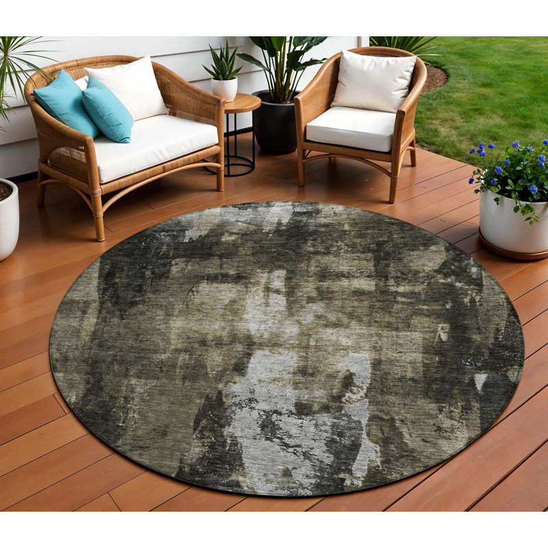 Tapis rond noir 8 po