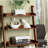 Stylish Transitional Ladder Shelf With 5-Shelves For Display, Oak