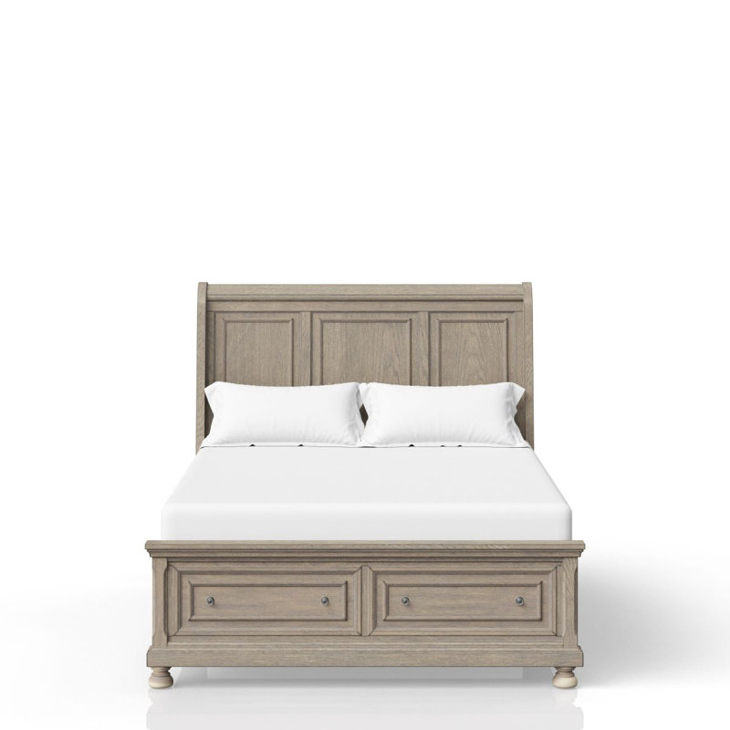 Antique Gray King Storage Bed, King