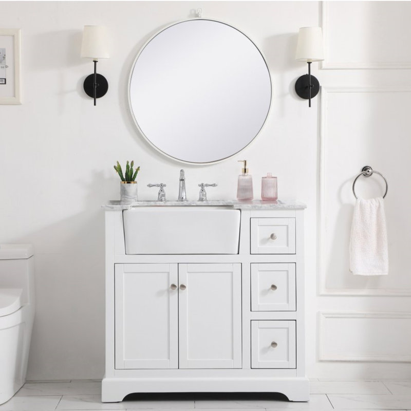 Meuble-lavabo simple 36 po Pardue, Blanc