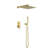 12 In. Shower System Shower Head With Hand Shower And Pressure Balance Valve,Brushed Gold