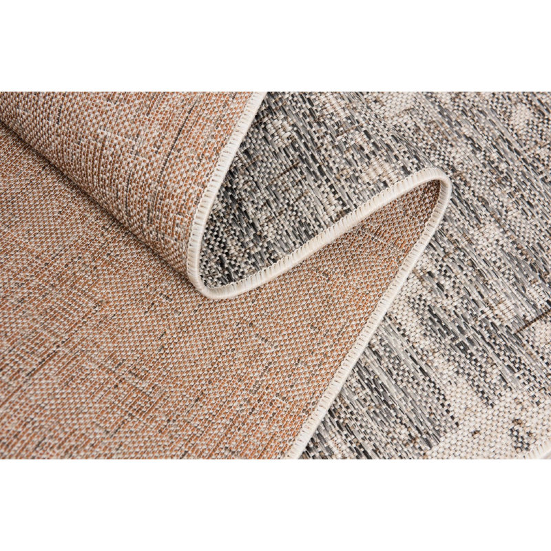 Tapis gris abstrait intérieur / extérieur, Tapis de couloir 2 pi 7 po x 13 pi