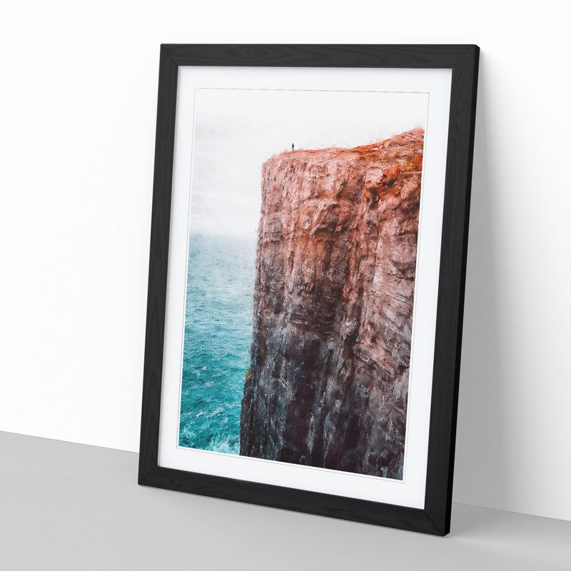 The Top of the Cliff - Picture Frame Painting, Black Framed, 65cm H x 48cm W x 2cm D