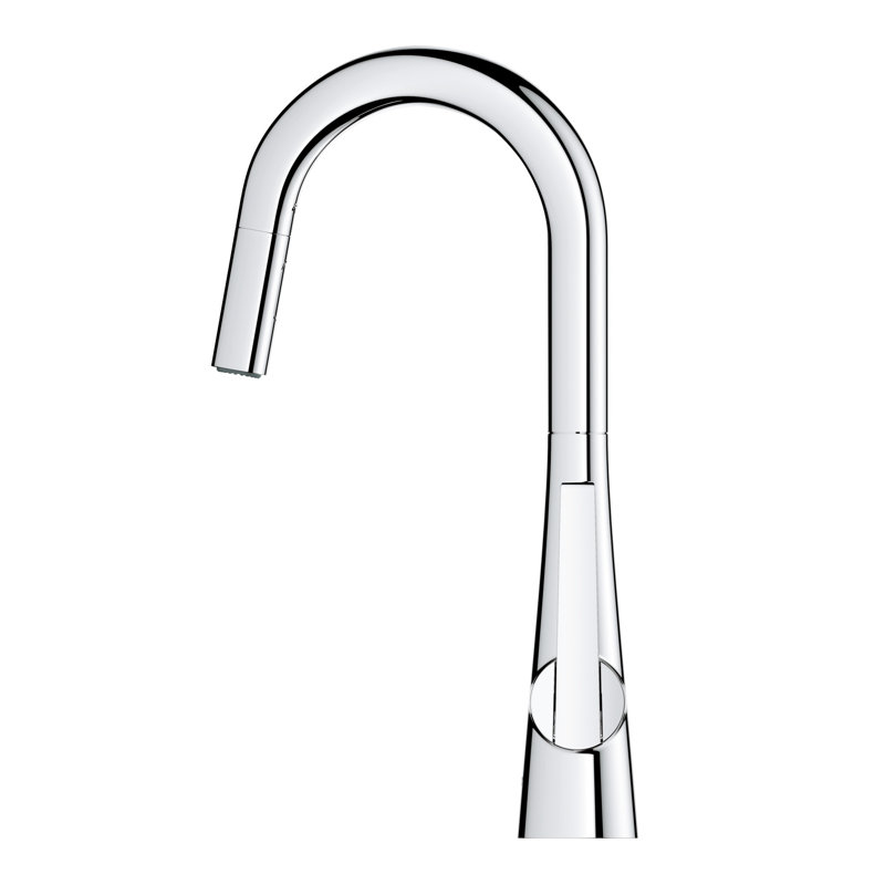 Zedra Pull Down Single Handle Kitchen Faucet With Accessories, StarLight Chrome