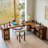 Nut-brown L-Shaped Solid Wood  desk-15740123-15740121