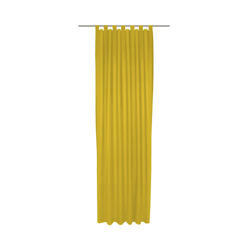 Polyester Blackout Tab Top Curtain Panel, 142cm Width x 345cm Drop, Yellow