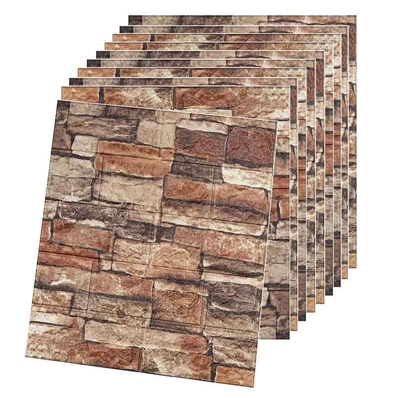 20 pièces de papier peint autocollant à carreaux 3D effet marbre, Jaune