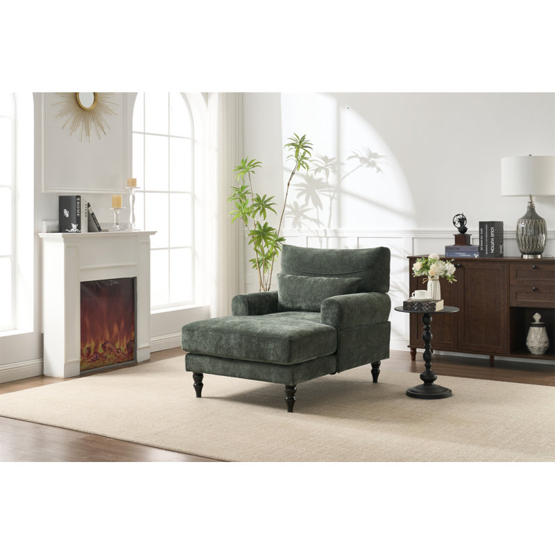 Modern Chaise Lounge , Upholstered Indoor Leisure Sofa Recliner, Chair Sleeper For Bedroom, Living Room, Study Room, Office, GREEN