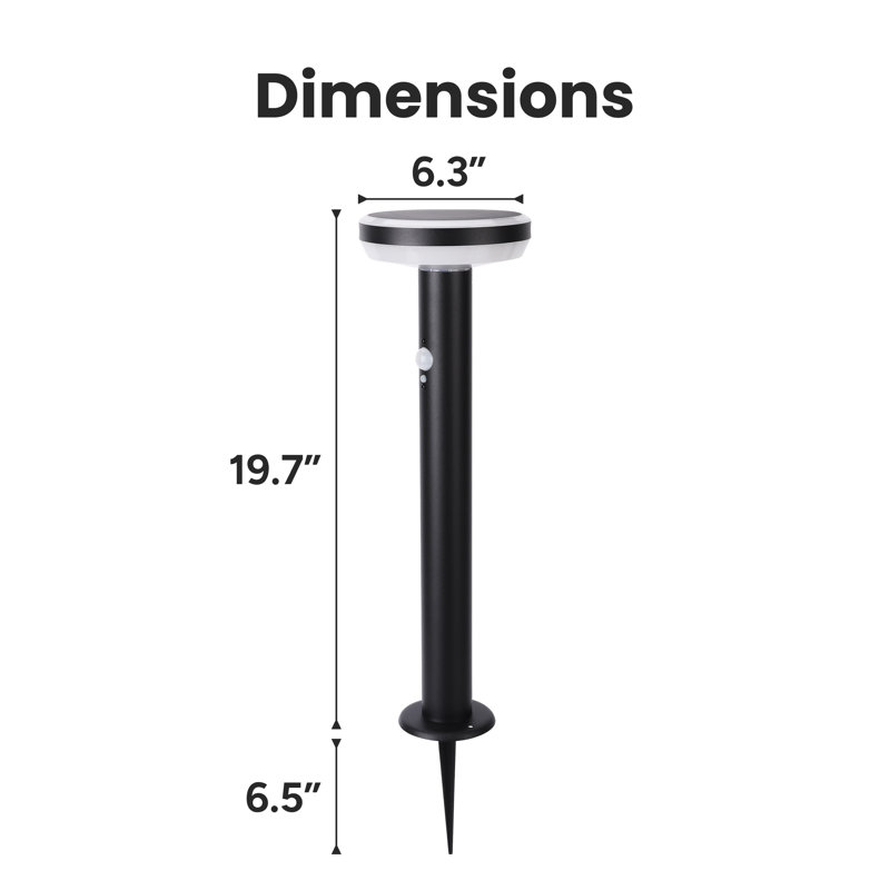 Outdoor Solar Circular Metal Pathway Light With Motion Sensor