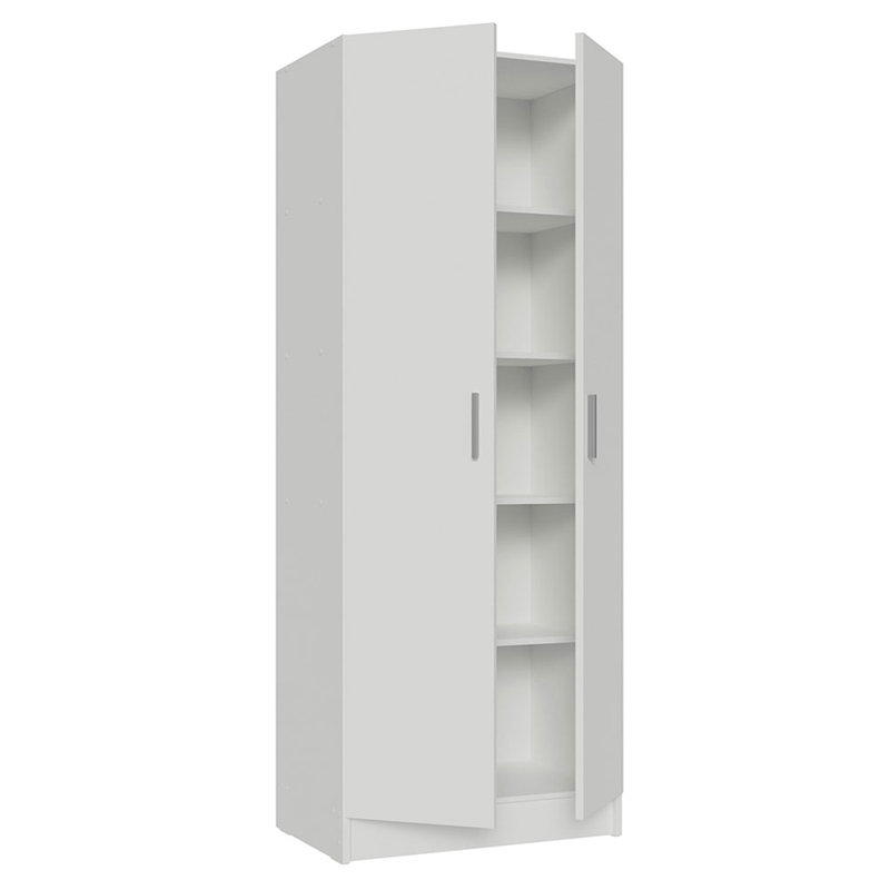 Armoire de rangement pour le garage 2 portes avec 5 tablettes utilitaires Insa Garage, Blanc / Blanc