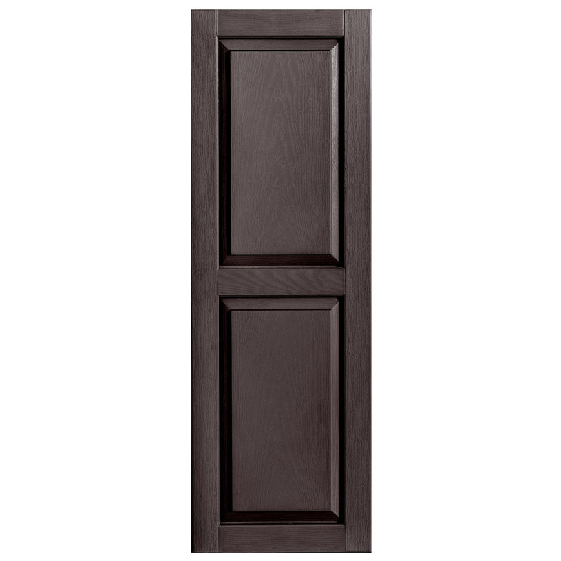Volet extérieur à panneau surélevé en vinyle simple, Chocolat, 16 po, 75 po