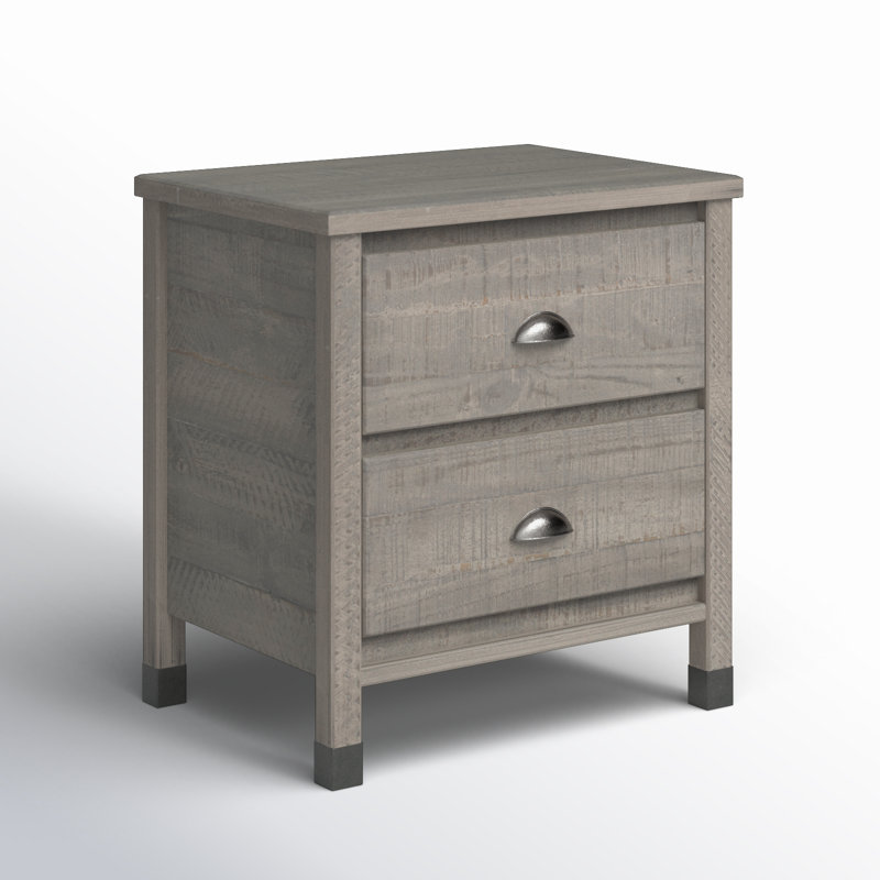 Altamirano 22.5'' W Solid Wood Nightstand, Driftwood Gray