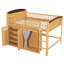 Lit mezzanine double avec armoire de rangement, armoire, lumière DEL et structure en bois massif robuste, couleur bois et espresso-390876725-390875595