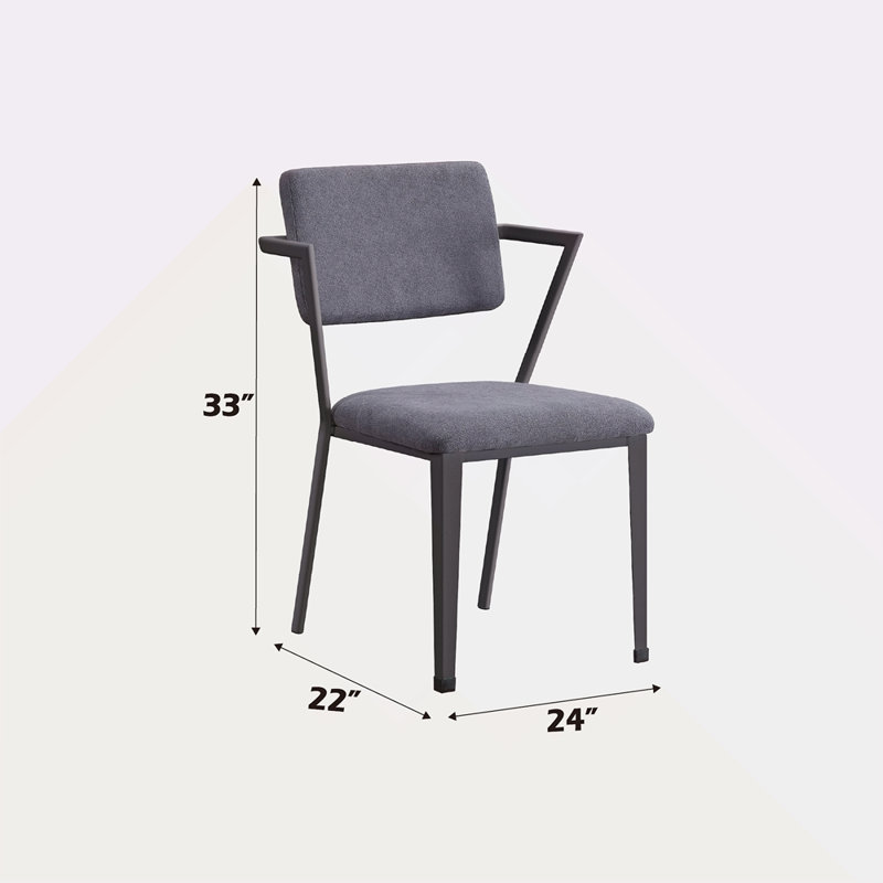 Chaise de bureau en tissu et bronze industriel, Gris
