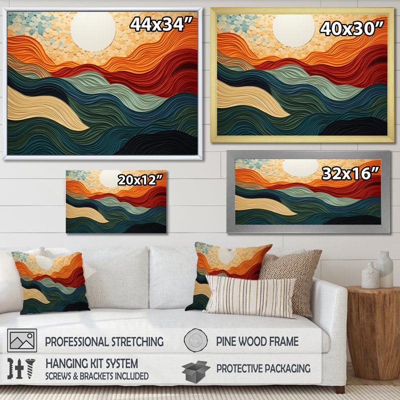 «Desert Sands Abstract», art mural sur toile, Toile tendue, H 30 po x l 40 po x P 1,5 po