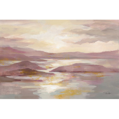 Paysage rose et doré