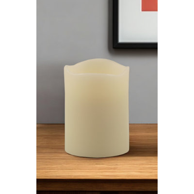 Bougie colonne sans flamme 4 po ivoire