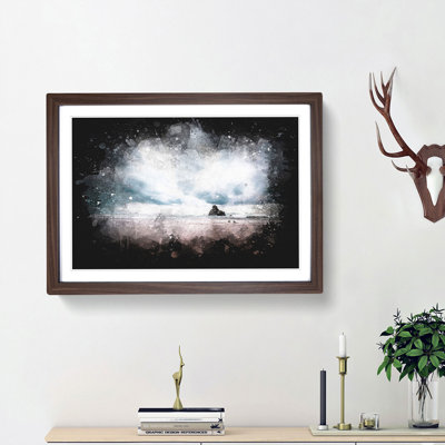 Beach In Sopelana Spain Paint Splash - Framed Print