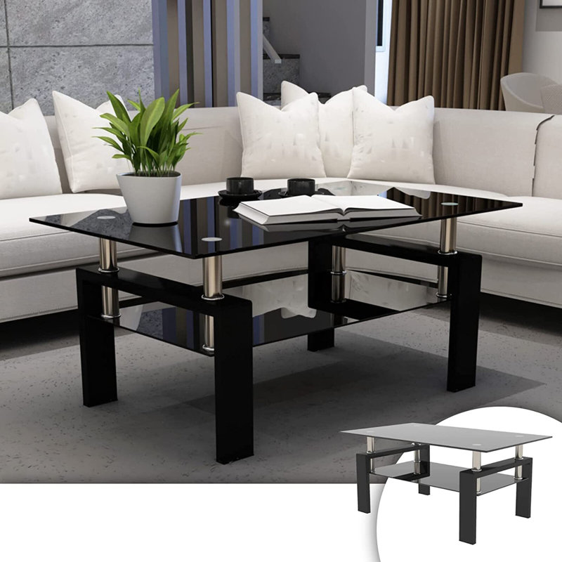 Table basse rectangulaire en verre