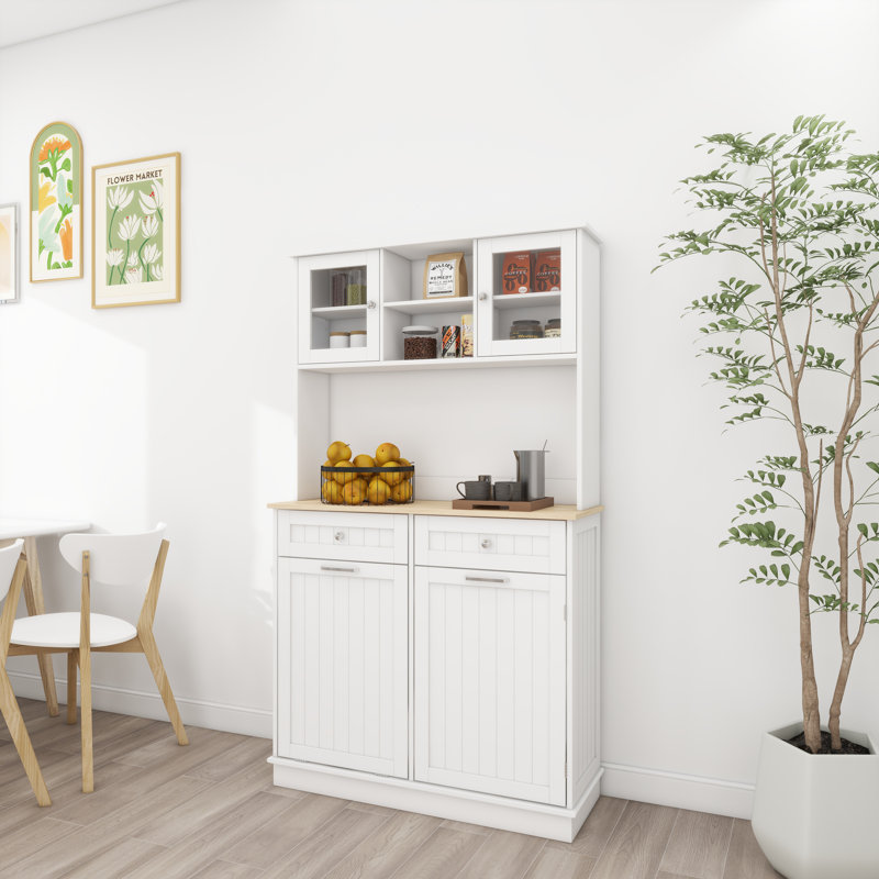 Grande armoire de rangement de 67,7 pouces avec poubelle