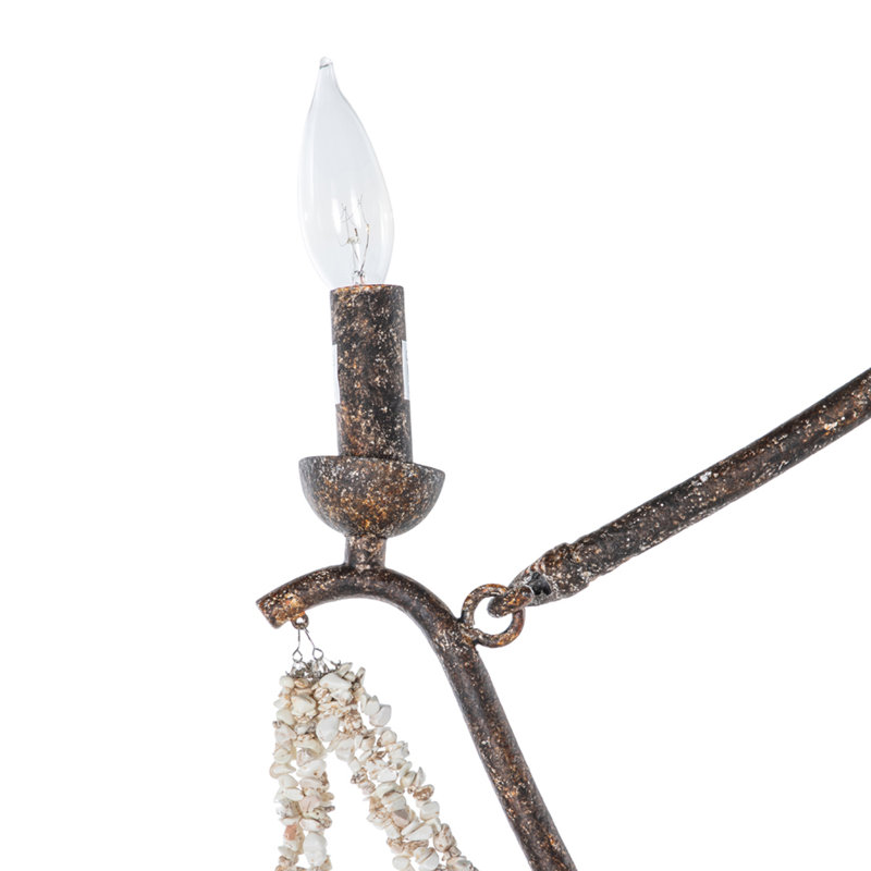 Nakita 6 - Light Candle Style Chandelier, Rust Brown