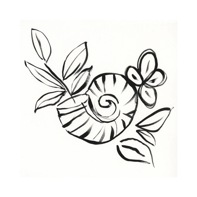 Shell Scrawl I by Jennifer Goldberger - Wrapped Canvas Painting, 30.48 cm H x 30.48 cm W