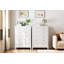 Commode haute 5 tiroirs en bois avec tiroirs profonds et boutons-1752697830