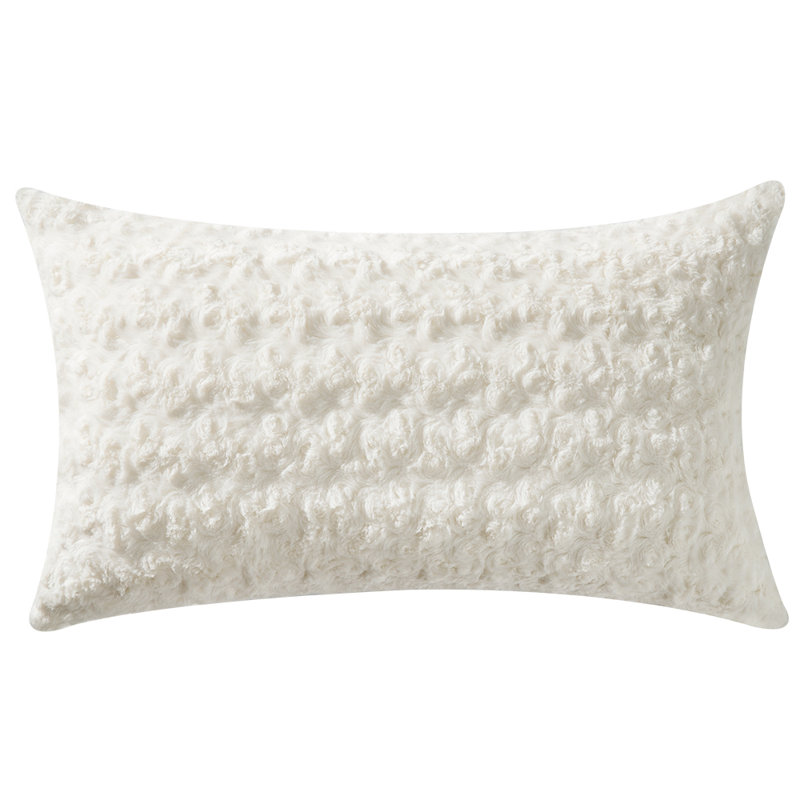 Faux Fur Throw Pillow, White