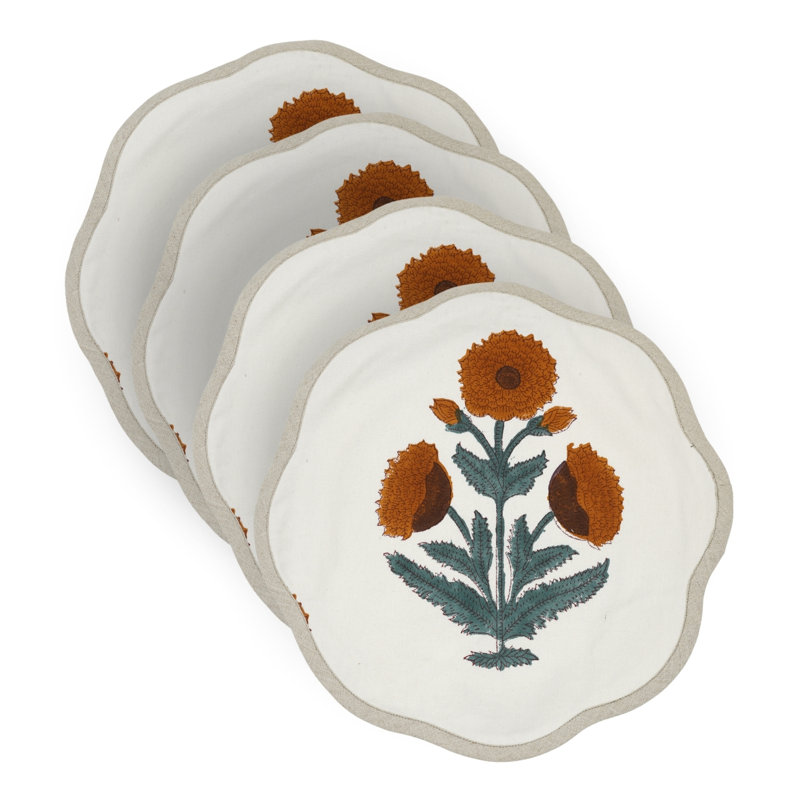 Fabdivine 15"Scalloped Bliss Placemats - Badshah