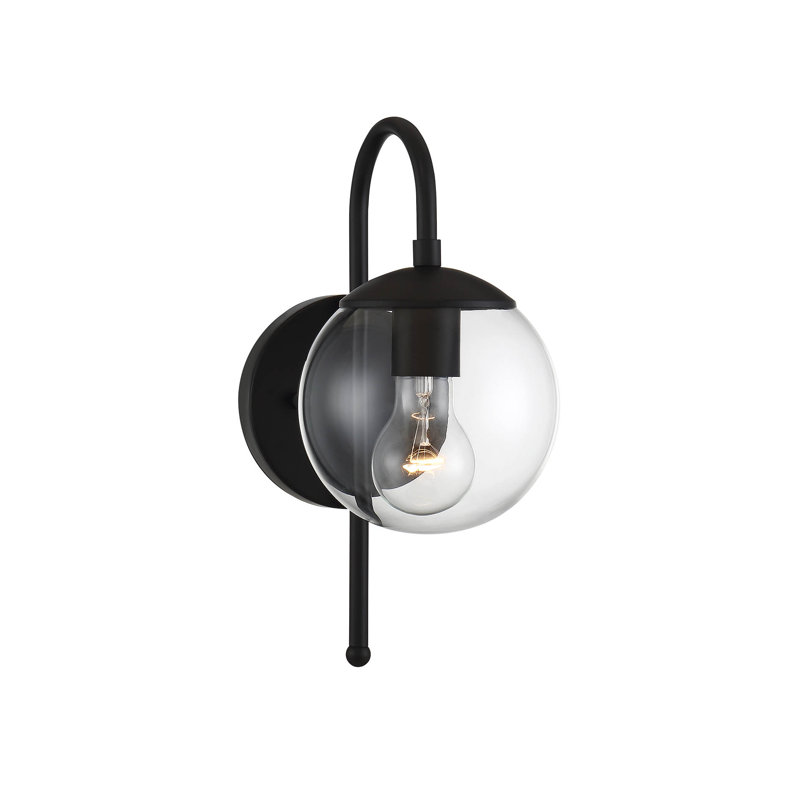 Lanterne murale d'extérieur 1 lumière Meridian, Noir mat