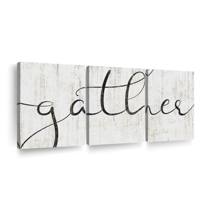 «Gather Calligraphy», reproduction d'art sur toile, H 15 po x l 32 po x P 1,25 po