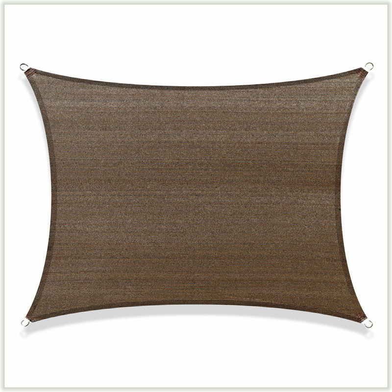 Colourtree Sun Shade Sail Rectangle Canopy Fabric Cloth Screen, Water Permeable & UV Block UPF50, Brown, 8 ft. x 14 ft.