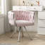 Velvet Upholstered Armchair in Pink