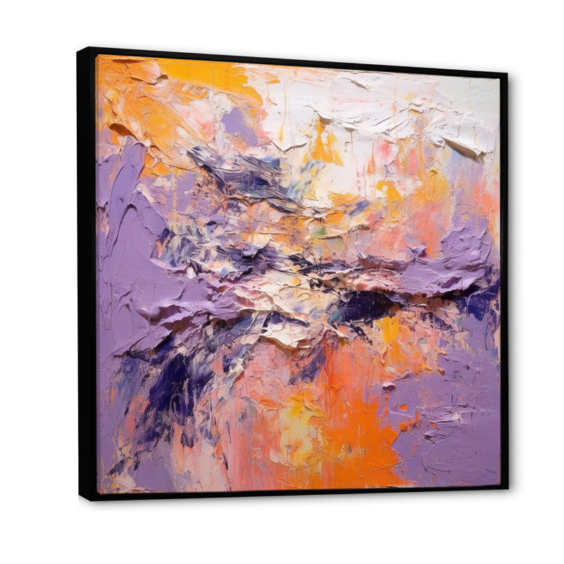 Evolving mouvements abstrait expressionnisme I - peinture murale abstraite, H 36 po x l 36 po x P 1,5 po, Cadre flottant noir