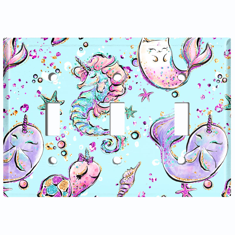 Patterned 3 - Gang Toggle Light Switch Standard Wall Plate