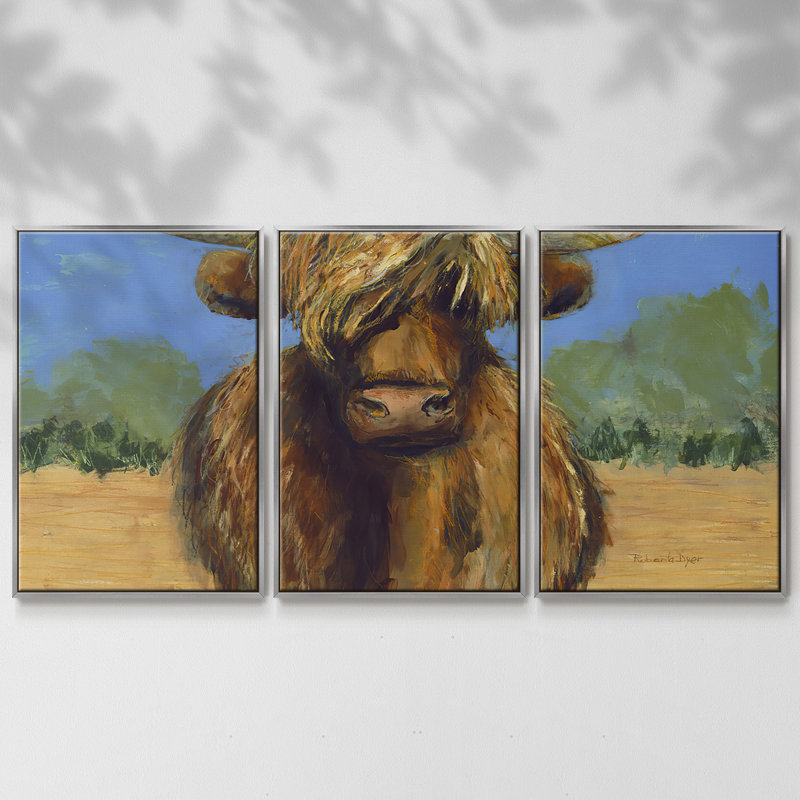 Shorty, reproduction sur toile 3 pièces, H 40 po x l 78 po x P 2 po, Argenté