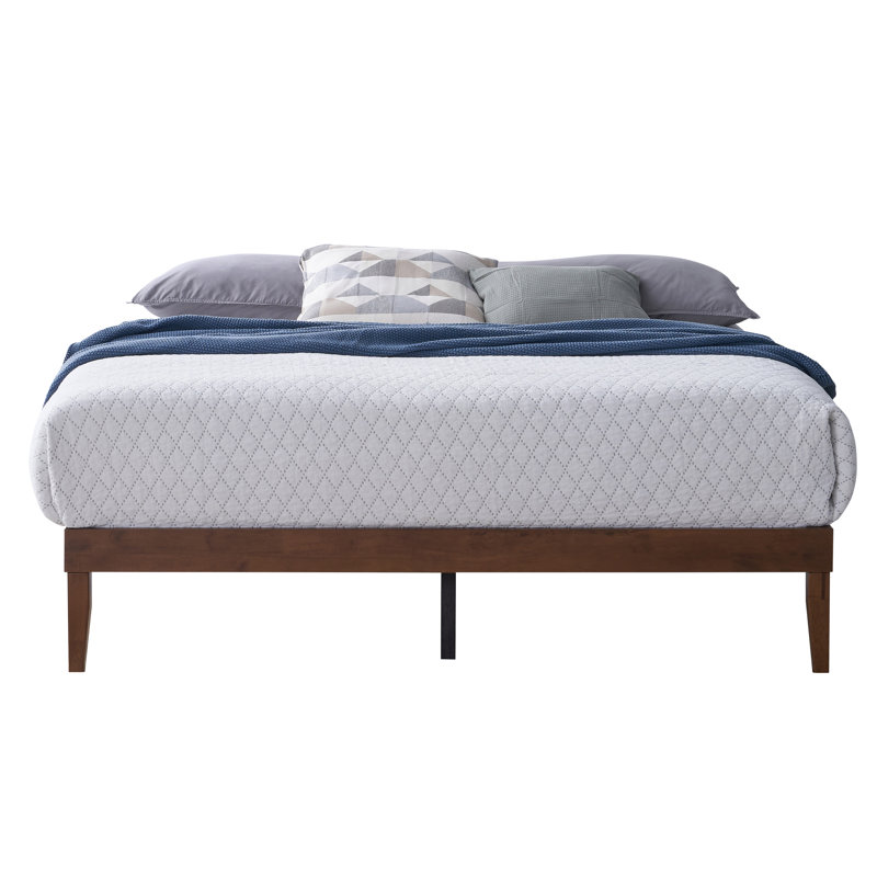 Artee Solid Wood Platform Bed, Twin, Brown