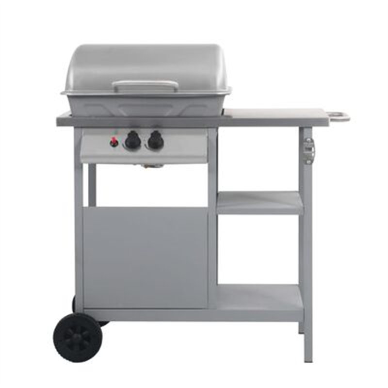 Aarish Sol 27 Outdoor 2 - Burner Countertop Liquid Propane 9500 BTU BTU Gas Grill, Silver