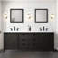 Meuble-lavabo double brun 84 po X P 22 po D, avec comptoir en marbre de culture-117970943-117970947