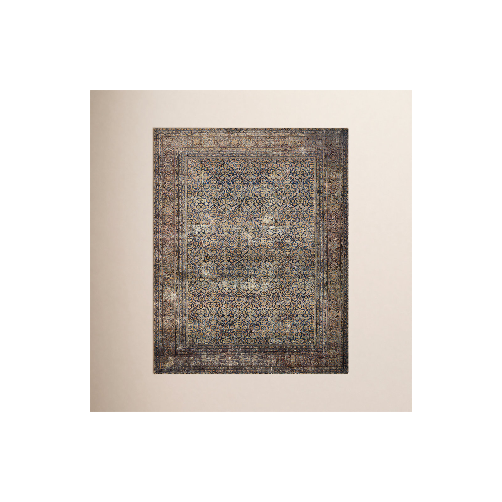 Amber Lewis x Loloi Morgan Denim/Multi Rug, Square 1'6"
