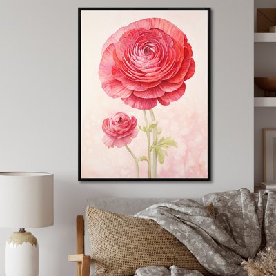 «Ranunculus Dreams I», art mural rétro sur toile